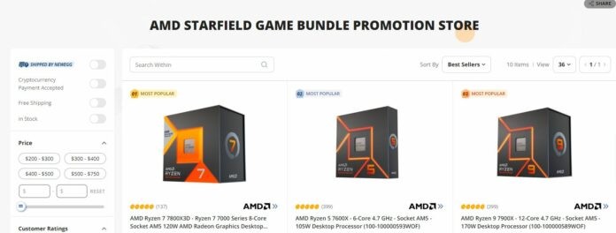 传闻：AMD将推出锐龙7000系列加《星空》游戏促销捆绑包